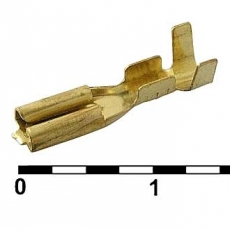Кабельный наконечник не изолированный DJ622-2.8B gold  (гнездо) на сечение провода 0,5-0,8мм²