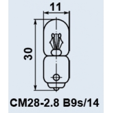 Лампа накаливания: СМ28-2.8 (байонет ц.B9S/14)