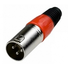 Разъем XLR 3-pin вилка на кабель цвет красный