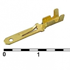 Кабельный наконечник не изолированный DJ611-2.8B gold  (штекер) на сечение1-1.5мм²