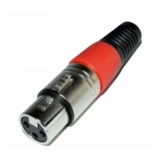 Разъем XLR 3-pin  розетка на кабель   цвет красный