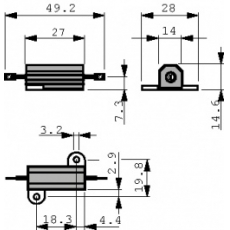 Резистор проволочный HS25 4K7 J  25Вт - 4,7 кОм ±5 % Arcol 160-66-617