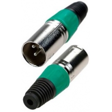 Разъем XLR 3-pin вилка на кабель цвет зеленый