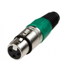 Разъем XLR 3-pin розетка на кабель цвет зеленый