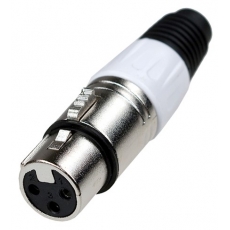 Разъем XLR 3-pin розетка на кабель цвет белый