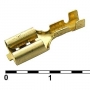 Кабельный наконечник неизолированный DJ622-6.3A gold  (гнездо) на сечение 0.5-0.8мм²