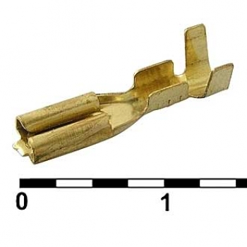 Кабельный наконечник не изолированный DJ622-2.8B gold  (гнездо) на сечение провода 0,5-0,8мм²