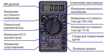 Мультиметр DT830В цифровой портативный