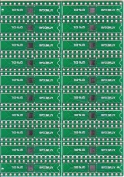 NM4.Плата- переходник PCB для ATMEGA8/48/88/168 QFN-DIP (1линейка на 5 переходников)