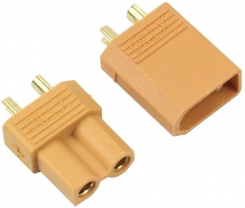 Разъем питания XT-30-F  DC 2-pin шаг 5мм  розетка на кабель 15А 500В