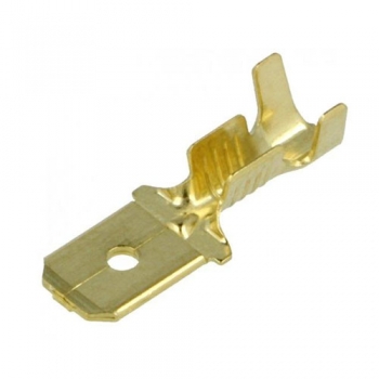 Кабельный наконечник неизолированный DJ617-6.3B gold  (штекер) на сечение 1-1.5мм²