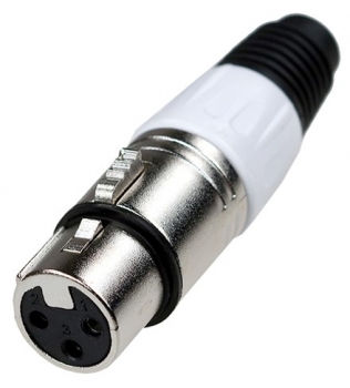 Разъем XLR 3-pin розетка на кабель цвет белый