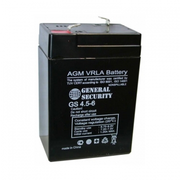 Аккумулятор свинцово-кислотный не обслуживаемый GS 4.5-6 (4.5А/ч 6В) 105х70х47