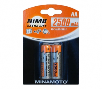 Элемент пит. аккумулятор никель-металлгидридный NiMH MINAMOTO AA 2700mAh
