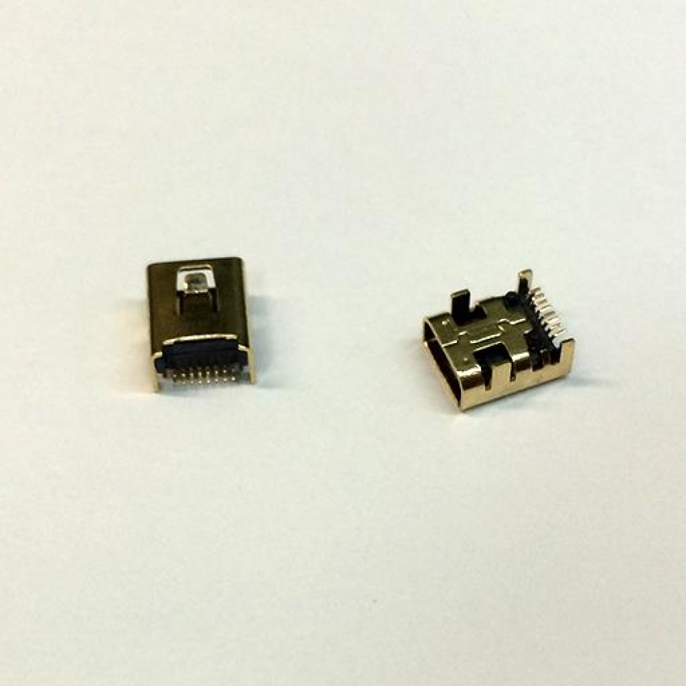 Разъем mini-USB гнездо на плату СМД  8S-DIP