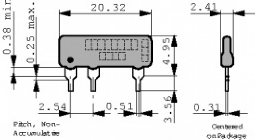 Резисторная сборка SIL 4.7 kOhm +/-2 % L083S472LF BI Technologies