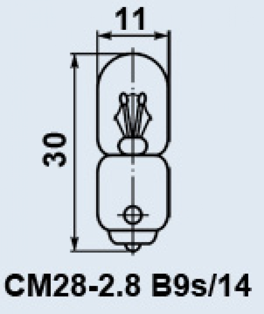 Лампа накаливания: СМ28-2.8 (байонет ц.B9S/14)