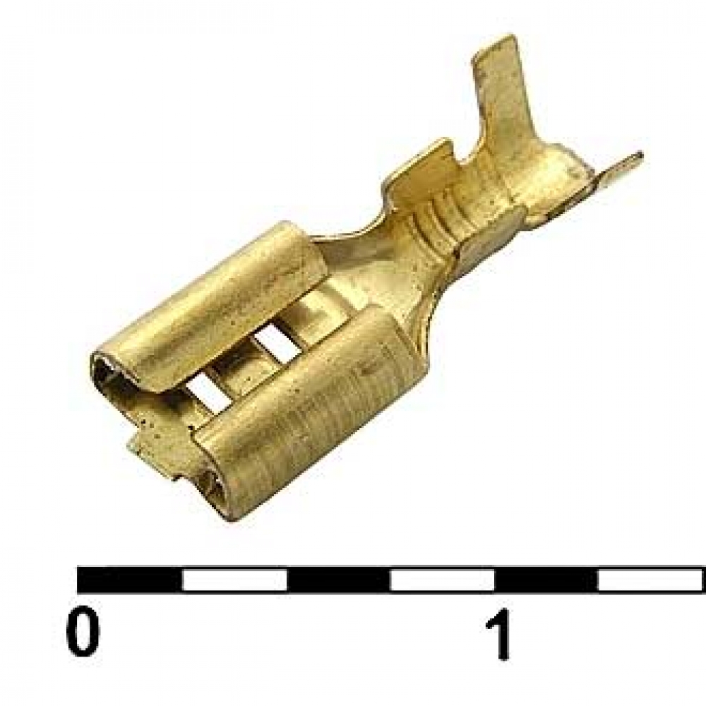 Кабельный наконечник неизолированный  DJ622-D4.8A gold  (гнездо) на сечение 1.0-1.5мм²