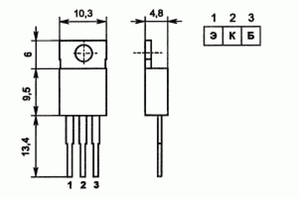 Транзистор биполярный КТ805АМ NPN 160В 5А 30Вт ТО-220