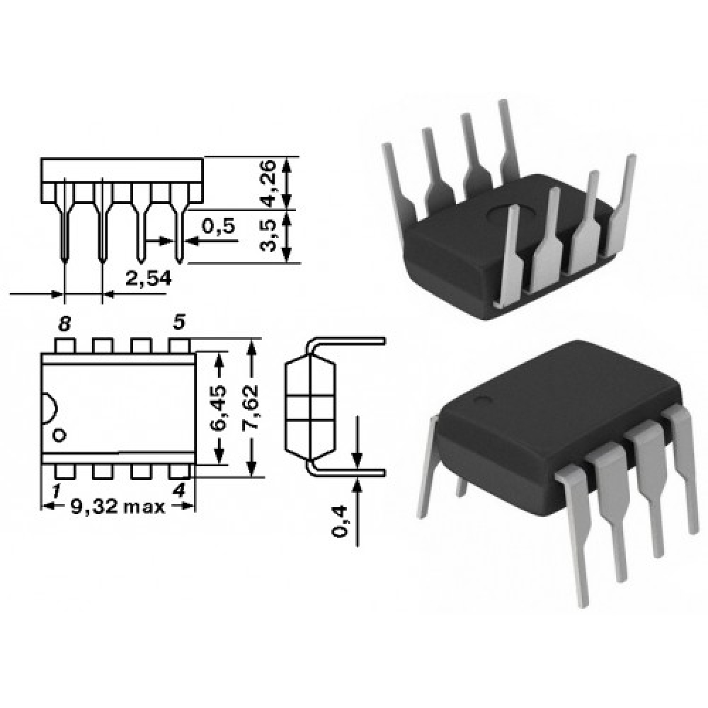 Микросхема UC3845AN/ONC/DIP-8/ ШИМ-контроллер