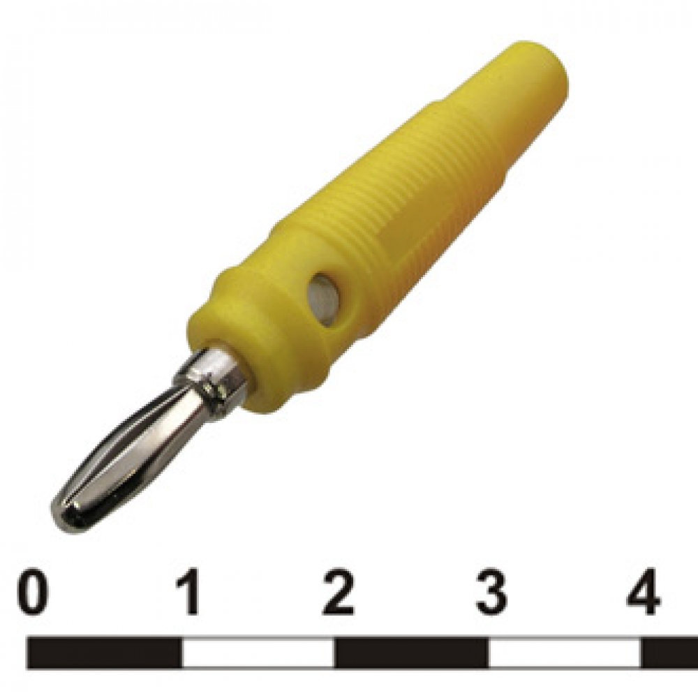 Лабораторный штекер питания (Banana plug) 10-0074 a AL 30VAC 60VDC 10A yellow 