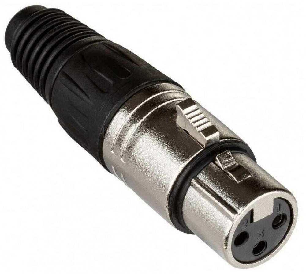 Разъем XLR 3-pin розетка на кабель цвет черный