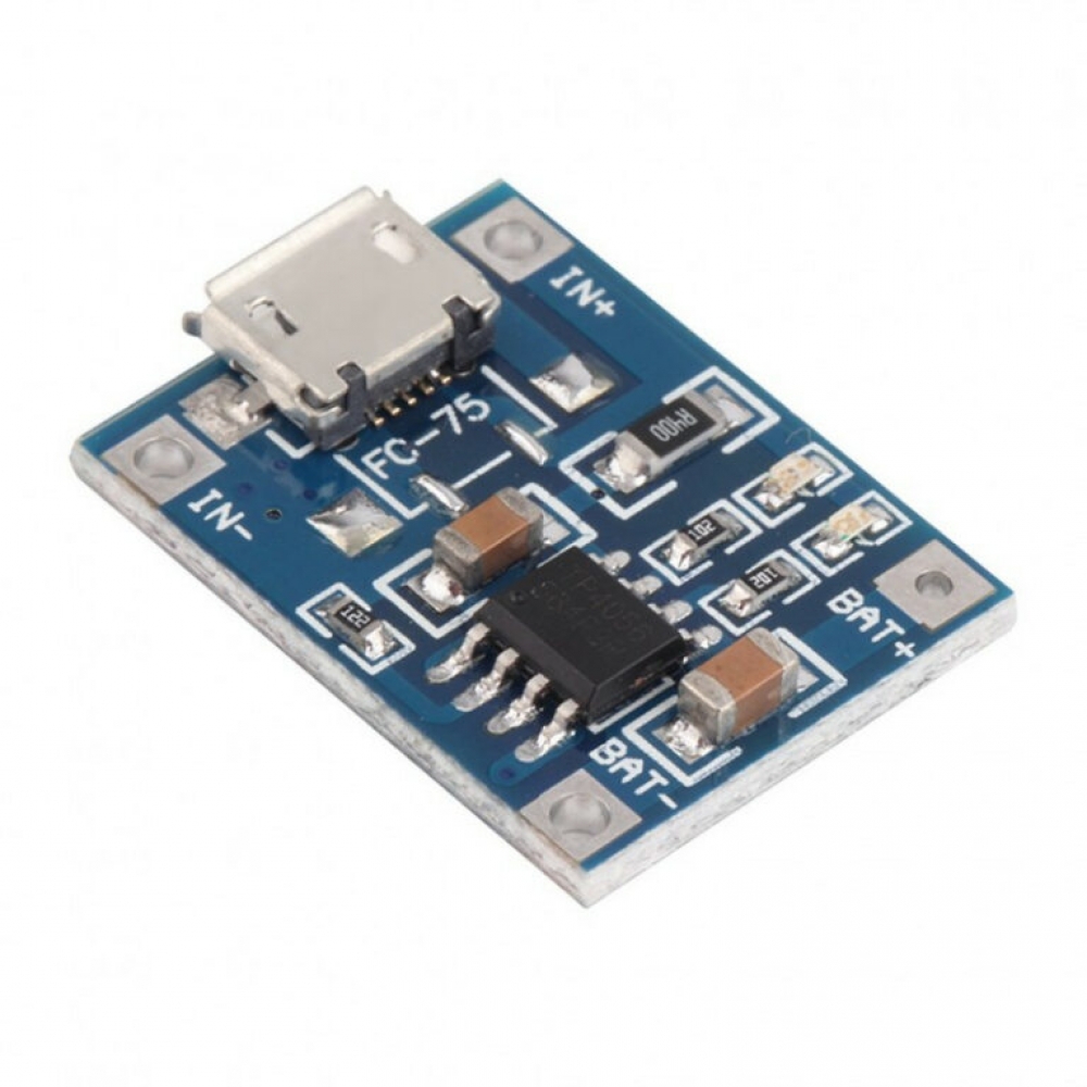 Модуль - контроллер заряда (вх. 5В вых. 3.7В micro USB)