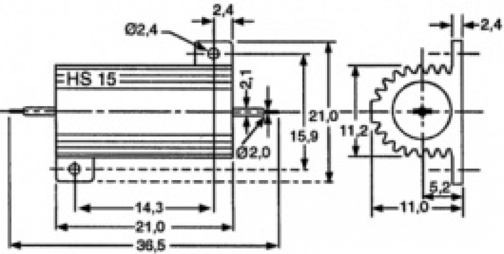 Резистор проволочный HS15 4K7 J 4.7 kΩ 15 W ±5 % Arcol 160-65-619