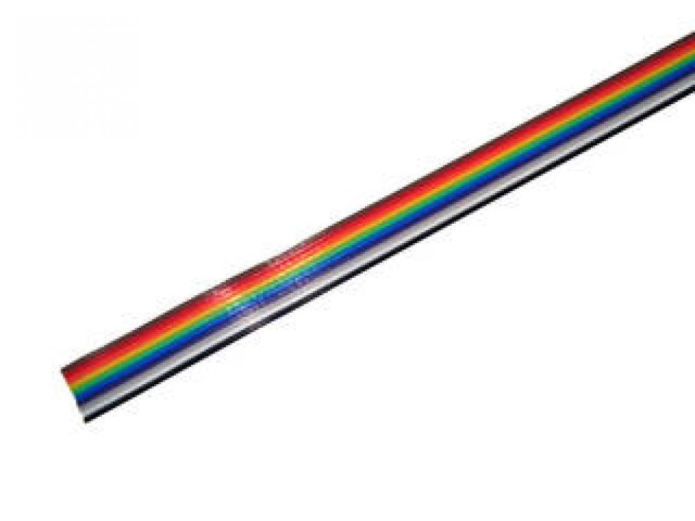 Плоский ленточный кабель цветной RCA-10 шаг 1.27мм  сеч.0,35мм